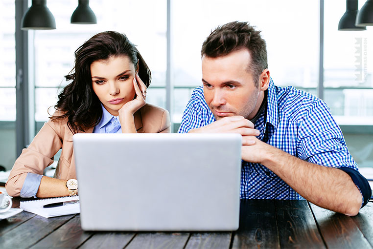 Business partners fosusing on online options