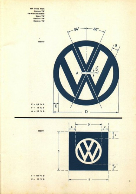 Правила построения логотипа Volkswagen