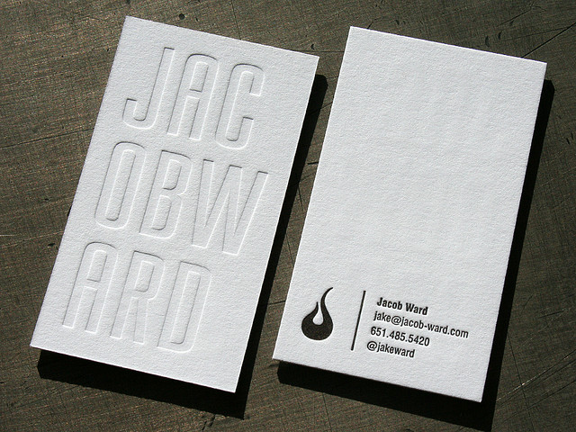 Дизайн двухсторонней визитки Jacob Ward